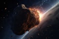 Earth space asteroid. Generate Ai Royalty Free Stock Photo