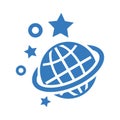 Earth, space icon. Blue color design Royalty Free Stock Photo
