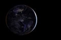 Earth from space shows America. A very detailed image, including elements provided by NASA