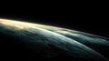 Earth from space with a view of the horizon and atmosphere Royalty Free Stock Photo