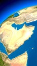 Earth from Space View Middle East Featuring Deserts and Seas Satellite Imagery Royalty Free Stock Photo