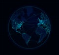 Earth sphere communications global technology. Vector
