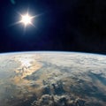 Earth and Sun Royalty Free Stock Photo