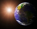 Earth and sun Royalty Free Stock Photo