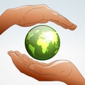 Earth supported by hands