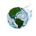 Earth symbol made by grass and water Royalty Free Stock Photo