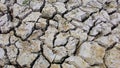 The earth texture of land drought the soil ground cracks and no water lack of moisture in dry hot weather Royalty Free Stock Photo