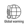 earth, thermometer outline icon with name