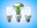 Earth three light bulb Royalty Free Stock Photo