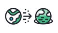 Earth Transformation or Evolution, environmental change, vector design Generative AI Royalty Free Stock Photo