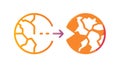 Earth Transformation Evolution Icon, Global Change Vector Graphic Design, vector design Generative AI Royalty Free Stock Photo