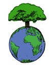 Earth-and-tree-save-earth-concept-illustration-vector. Global tree vector