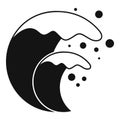 Earth tsunami icon, simple style