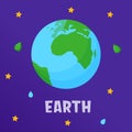 Earth. Type of planets in the solar system. Space. Flat vector illustration
