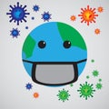 Earth using masker vector illustration