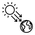 Earth And UV Sun icon. the northern and southern vector illustration