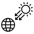 Earth And UV Sun icon. the northern and southern vector illustration Royalty Free Stock Photo