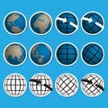 Earth vector icon set Royalty Free Stock Photo