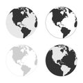 Earth vector icons set in different colors Royalty Free Stock Photo