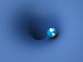 Earth on the verge of falling into a large, deep hole. The limits of irreversible environmental damage caused by global warming.