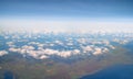 Earth view from aircraft flight altitude and sky Royalty Free Stock Photo