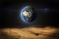 Earth view from planet Mars surface Royalty Free Stock Photo