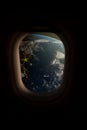 Earth view from spaceship window