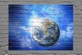 Earth World Wall Graffiti Background