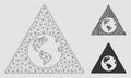 Earth Warning Vector Mesh Network Model and Triangle Mosaic Icon Royalty Free Stock Photo