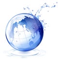 Earth and water drop Royalty Free Stock Photo