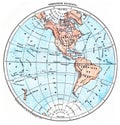 Earth, Western Hemisphere, vintage engraving