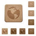Earth wooden buttons Royalty Free Stock Photo