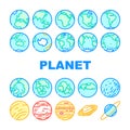 earth world globe planet icons set vector Royalty Free Stock Photo