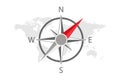 Earth world map compass asia europe america vector. north Royalty Free Stock Photo