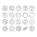 earth world planet globe map icons set vector Royalty Free Stock Photo