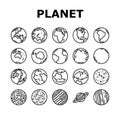 earth world planet globe map icons set vector Royalty Free Stock Photo