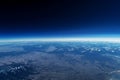 Earth's atmosphere from space, on a dark background. Elements of this image were furnished by NASA. Royalty Free Stock Photo