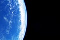 Earth's atmosphere from space, on a dark background. Elements of this image were furnished by NASA. Royalty Free Stock Photo