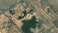 Earth zoom in from space to Baghdad, Iraq in Martyr Monument