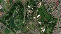 Earth zoom in from space to Bogota, Colombia in Simon Bolivar Park