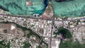 Earth zoom in from space to Hagatna, Guam in Plaza de Espana