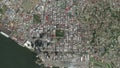 Earth zoom in from space to Port of Spain, Trinidad and Tobago. Woodford Square