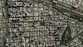 Earth zoom in from space to Santiago, Chile in Plaza de Armas