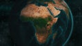 Earth zoom to Africa, 4K animation