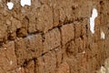 An earthen brick wall in a village near the historic city of Lijiang, Yunnan, China
