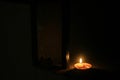 The earthen lamp brightens the night of Diwali Royalty Free Stock Photo