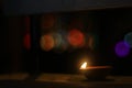 The earthen lamp brightens the night of Diwali Royalty Free Stock Photo