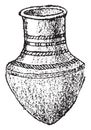 Earthen vessel with conical bottom, vintage engraving