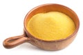 Earthenware bowl with cornmeal Royalty Free Stock Photo