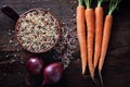 Earthenware bowl with vegetables